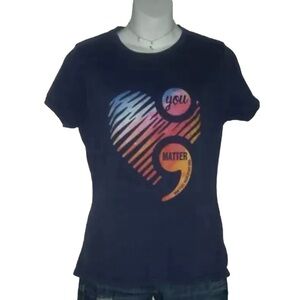 ; You Matter Tee Shirt Suicide Prevention Don't Let Your Story End Navy Blue M